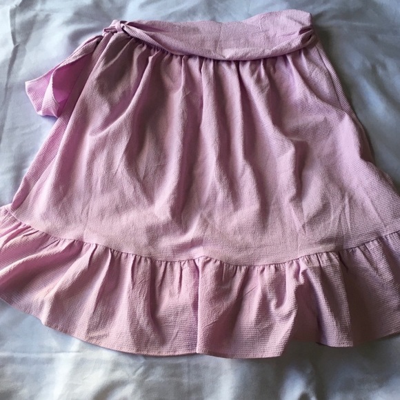 Lilac purple elastic waistband wrap skirt - Picture 2 of 3